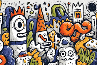 create a custom doodle art illustration design for you