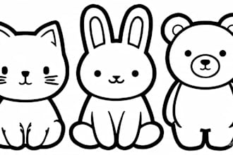 draw cute, bold and easy coloring pages
