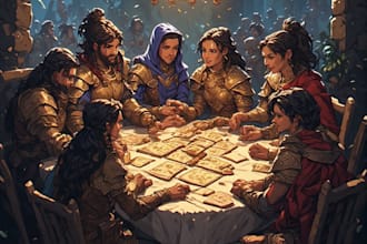 design a dnd party art and group art