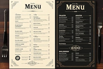 do modern menu design, restaurant menu design