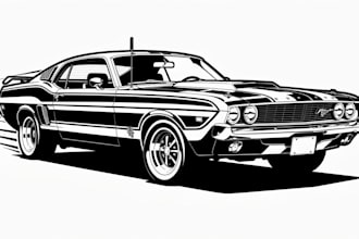 design car illustration t shirt and automotive apparel
