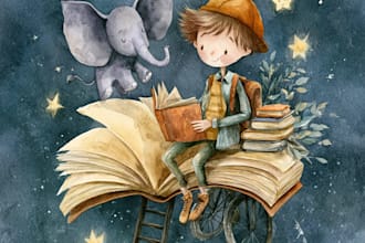 create hand painted watercolor children book illustrations
