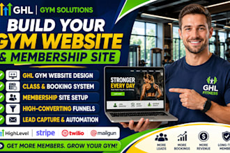 build gohighlevel gym website spa website fitness landing page membership site
