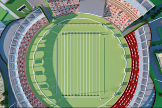 redesign 3d sports complex, stadium,indoor sports arena, baseball park rendering