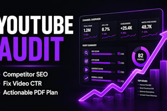 do an in dept youtube channel audit and competitor seo optimization