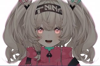 draw professional live2d vtuber model with rigging and expression movement