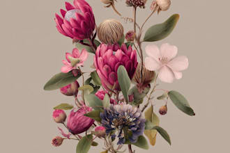 draw botanical illustration art for you
