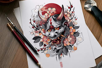 design a japanese tattoo art design