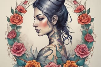 custom an abstract black tattoo design