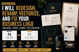 redesign, revamp, vectorize, and fix your business logo
