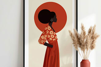 design trendy wall art or printable posters