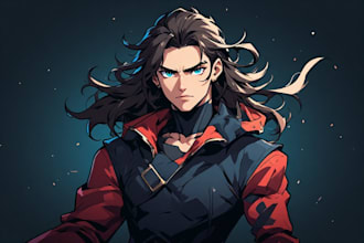 paint professional character in anime manga style