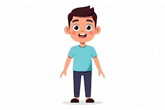 draw a vector 2d character, cartoon character