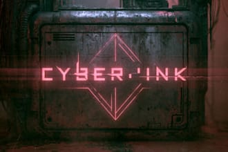 do a design futuristic cyberpunk logo or typography