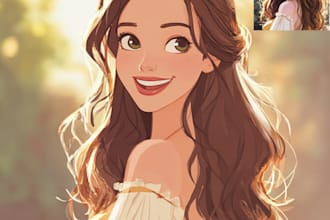 portrait into a disney style cartoon