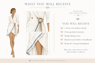create fashion concept sketches from your brief or moodboard