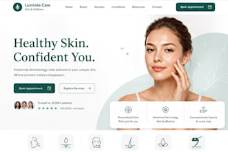 design squarespace acne treatment website skincare clinic website beauty brand