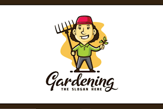 premium garden logo design for outdoor lawn care services
