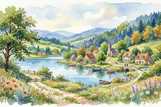 do a watercolor illustration