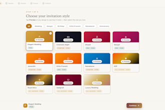 a modern wedding invitation website with rsvp