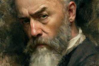 make artistic oil painting on oil canvas