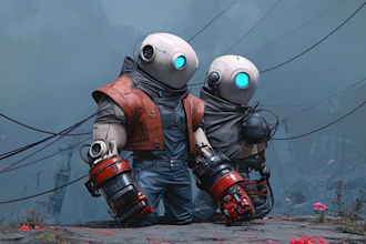 a sci fi character illustration or sci fi character