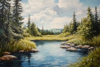 paint landscape in oil painting
