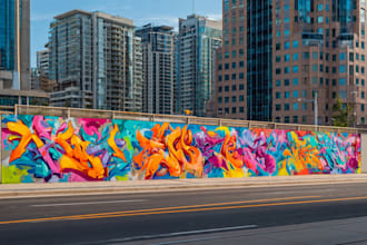 paint graffiti art on the street wall