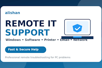 provide remote IT support for windows, software, email, network and printers