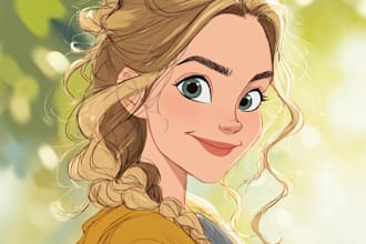 portrait into a disney style cartoon