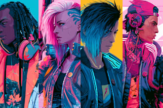 make cyberpunk character art