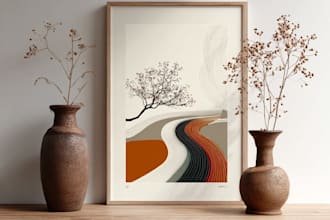 design minimalist boho abstract printable wall art