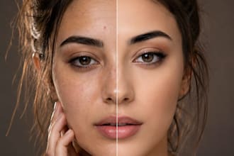 do high end photoshop face retouching and portrait editing