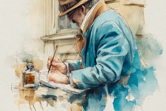 draw anything with watercolor illustration style