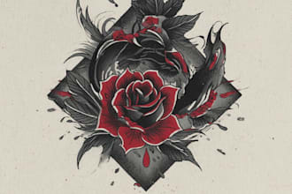 design bold american traditional tattoo artwork