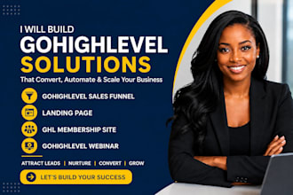 build gohighlevel sales funnel landing page ghl membership site and ghl webinar