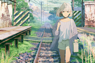 draw an anime illustration, character illustration
