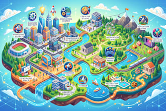 design interactive business digital landscape recreational treasure website maps