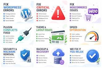 fix wordpress and woocommerce errors, bugs and issues