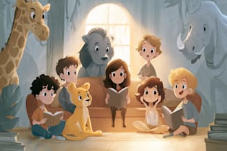 design children story book, child book illustration, picture