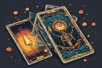 create a custom tarot card character illustration with mystical style