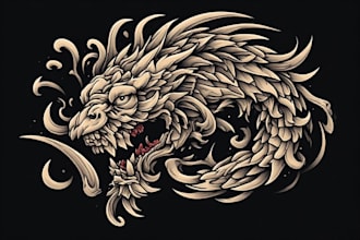 draw traditional or neo traditional tattoo style design