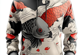 make trendy streetwear hoodie design with mockup