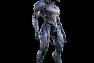 create retro mecha or scifi gundam art