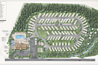 design campground maps, rv park maps, resort maps, and destination