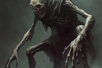 create terrifying horror character art that haunts