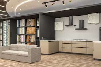 design 3d showroom retail store grocery shop supermarket interior mini mart