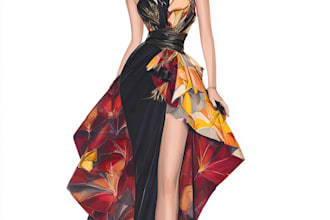 create a professional commercial fashion sketch