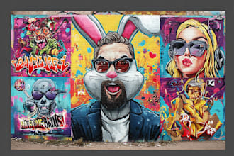 create custom graffiti art designs murals and wall arts