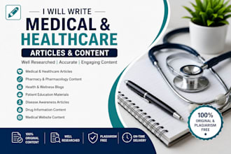write well researched medical and healthcare articles by a pharmacist